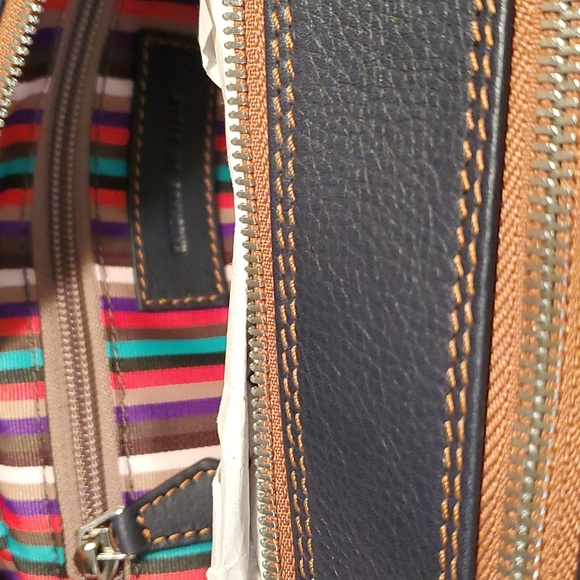 Royal Albartross Mens Shave Kit Dopp Kit Travel Bag Brown & Navy Leather… - Picture 8 of 9